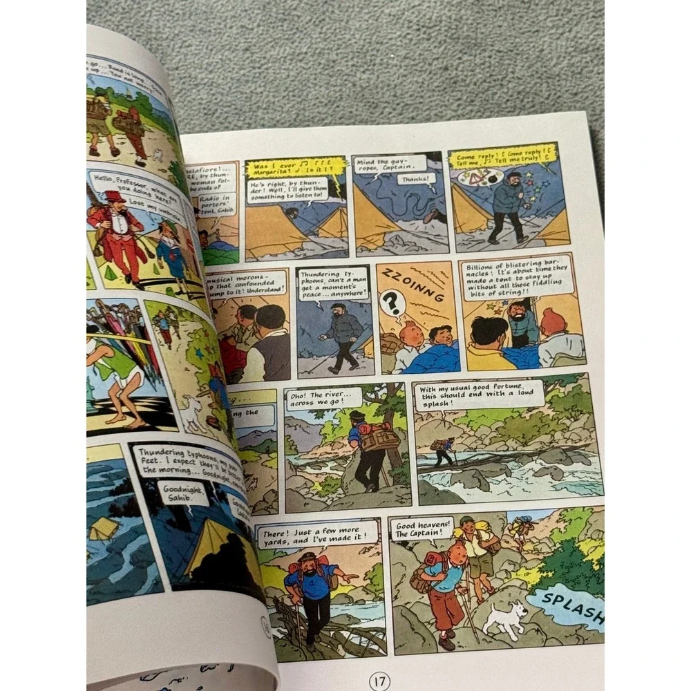 Tintin Comic Book Lot of 3 Herge Mammoth The Calculus Affair Tibet Blue Lotus